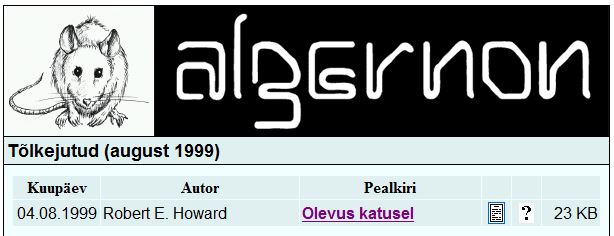 Algernon, August 1999