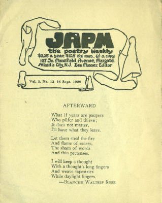JAPM: The Poetry Weekly Volume 3 Number 12