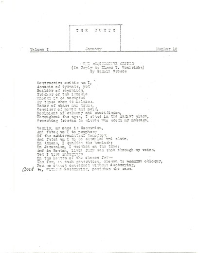 The Junto Volume I Number 10