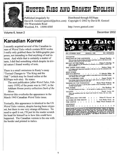 Busted Ribs and Broken English, Volume 6 Number2