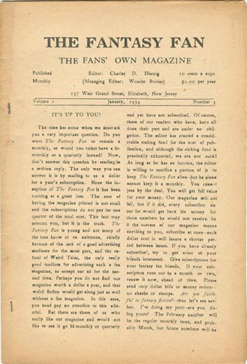 The Fantasy Fan Volume 1 Number 5
