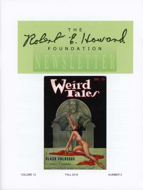 Robert E. Howard Foundation Newsletter Volume 13 Number 3
