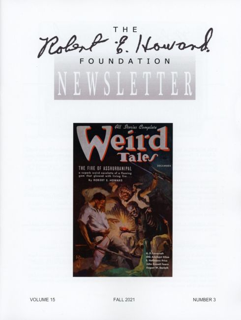 Robert E. Howard Foundation Newsletter Volume 15 Number 3